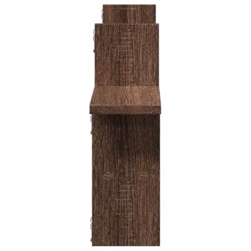 vidaXL Set of 2 Modern Wall Mounted Shelves in Brown, W/D/H: 38 x 12 x 38 cm – 3