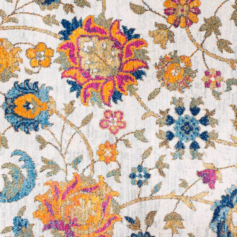 Livabliss Harput Vintage Boho Living Room Rug in Beige, Blue, Orange and Yellow, W: 80 cm, L: 220 cm – 5