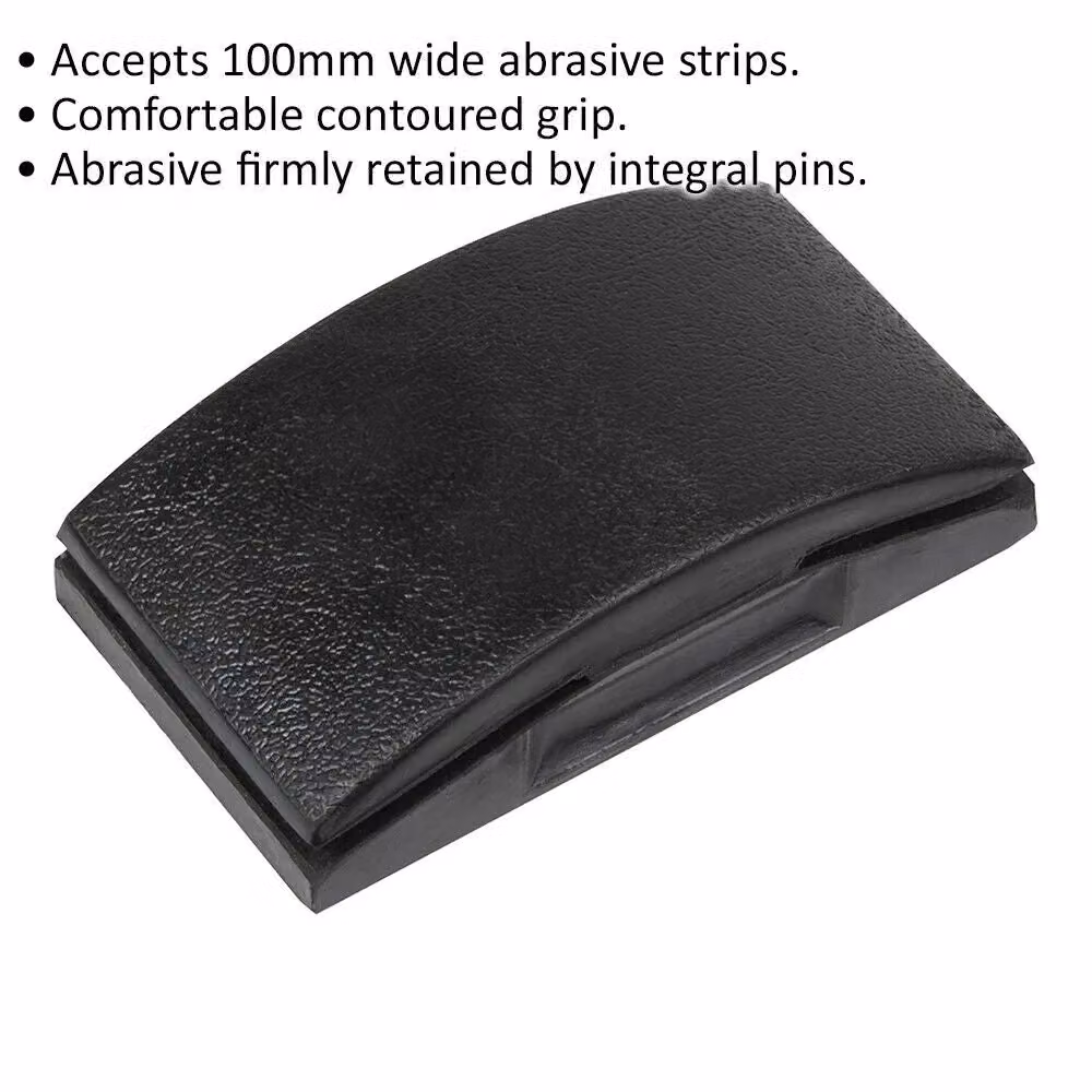 Loops Contoured Sanding Block in Black and Multicolour, W/D/H: 120 x 65 x 6.5 mm – 2