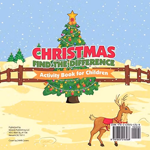 Educando Kids Christmas Find the Difference Activity Book for Children, Multicolour, W: 21.59 cm, H: 21.59 cm – 2