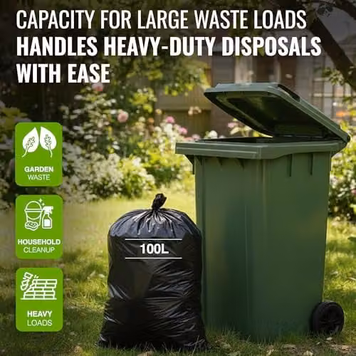 Ecobag Black Heavy-Duty Refuse Sacks, 100 l, 50 Pack – 5