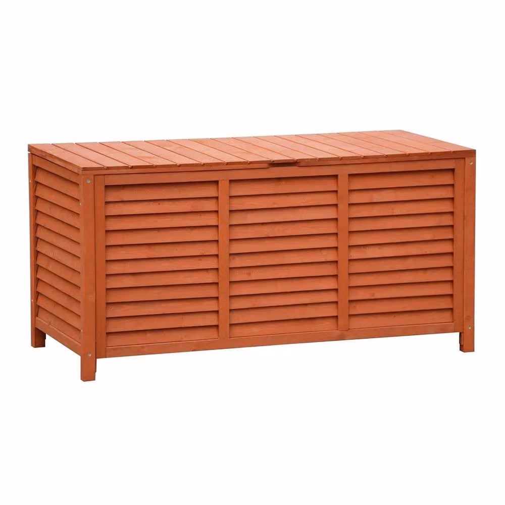 FLAVORA 250L Wooden Outdoor Garden Storage Box in Brown – 2