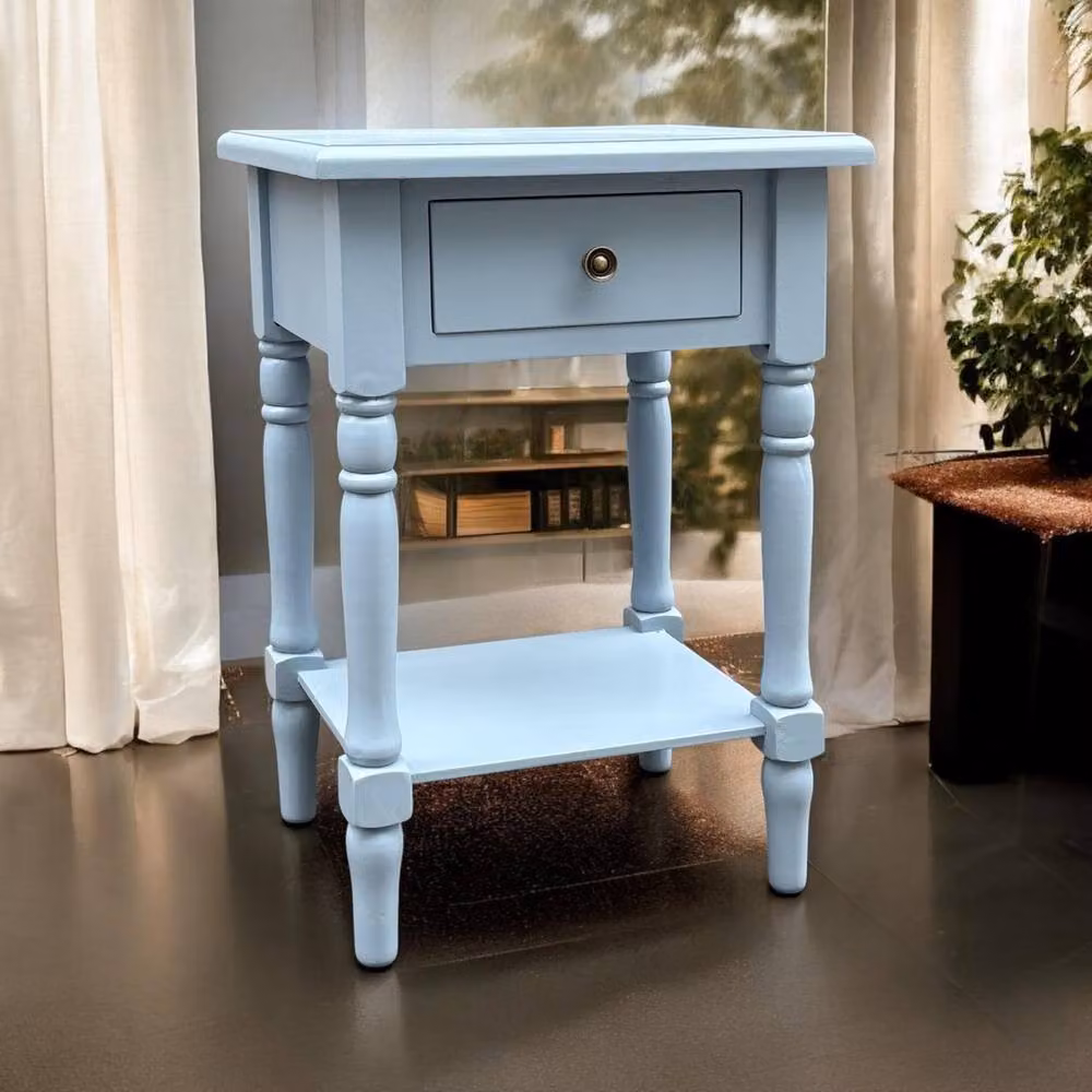 Minster Single Drawer Side Table in Blue, W: 45 cm, D: 35 cm, H: 65 cm – 2