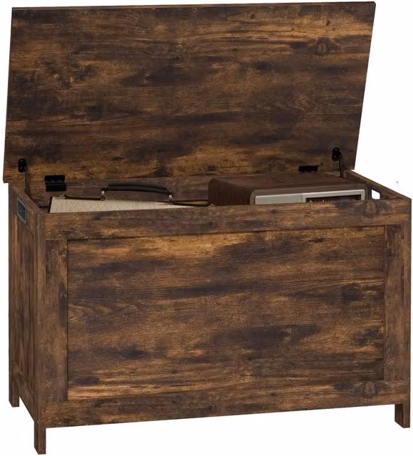 Wyld Haus Vesoka Sake Rustic Brown Wooden Storage Chest with Soft Close Lid
