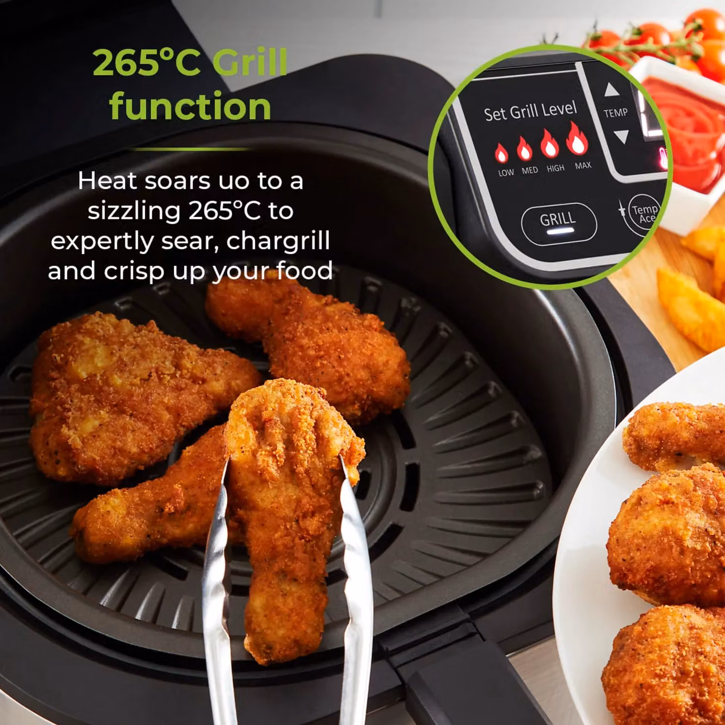 Tower T17086 Vortex 5 in 1 Air Fryer and Grill with Crisper, 5.6L, Black and Silver – 7