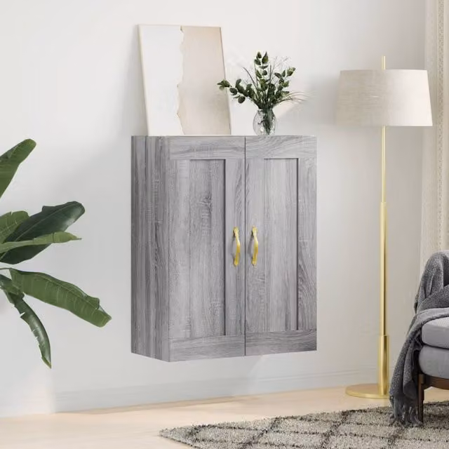 Berkfield Home Wall Mounted Cabinet in Grey Sonoma, W: 69.5 cm, D: 34 cm, H: 90 cm – 1