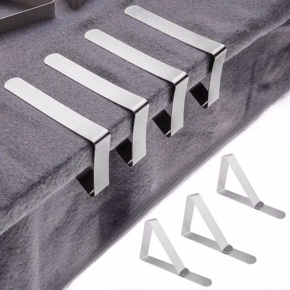 PAWNORA 4 Pack Silver Adjustable Metal Table Cloth Clips – 2