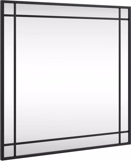 Berkfield Home Minimalist Square Wall Mirror in Black, W: 60 cm, H: 60 cm