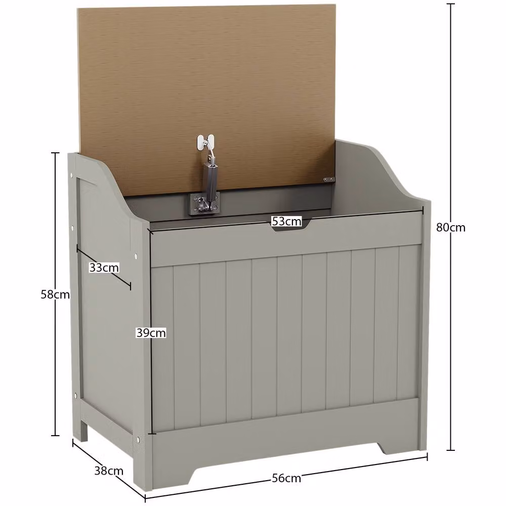 HD Designs Priano Dual-purpose Grey Laundry and Bathroom Storage Chest – 2