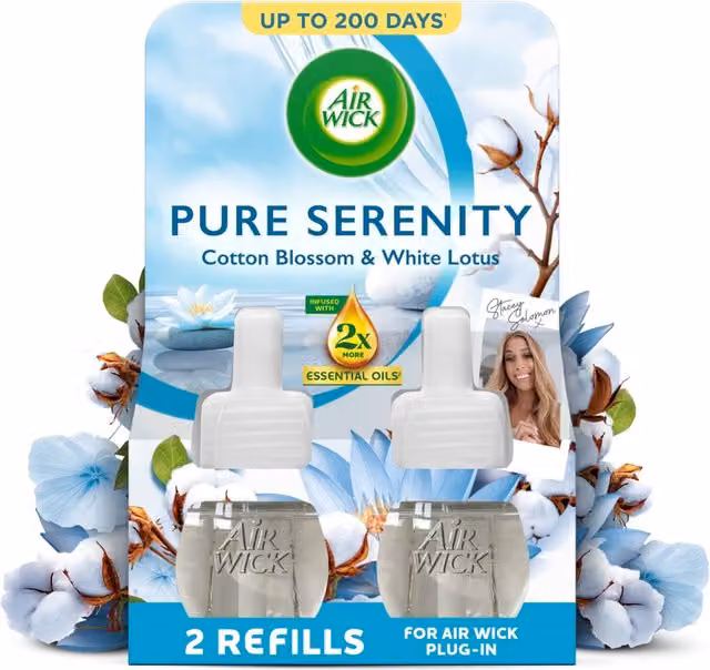 Air Wick Stacey Serenity Plug In Refills, White, Pack of 2