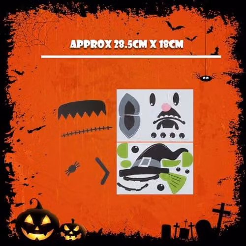 VFM e-Store Pumpkin Decoration Kit with 4 Faces for Halloween Parties, Multicolour – 4