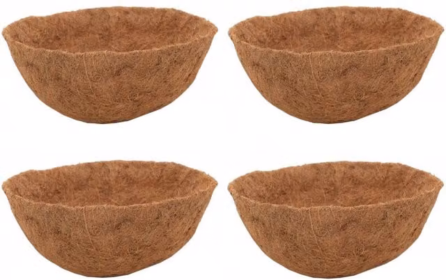Shop4allsorts Set of 4 Natural Brown Coco Hanging Basket Liners for 16 Inch Baskets