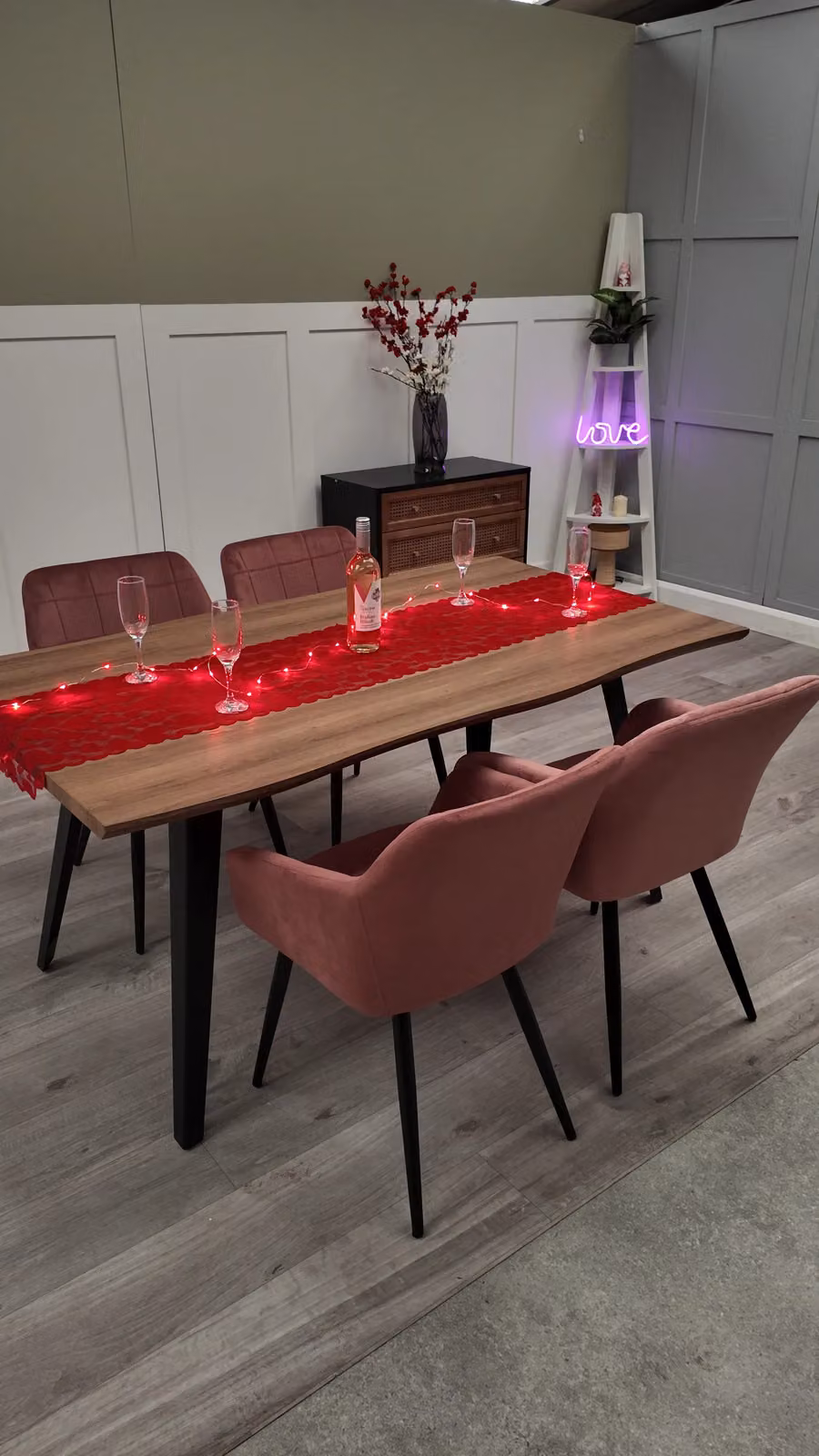 Life Interiors Camden Modern Velvet Dining Chair with Armrests and Black Metal Legs in Pink – 4