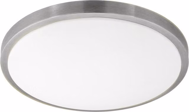 Loops LED Wall and Ceiling Flush Light with White Shade and Satined Nickel Finish