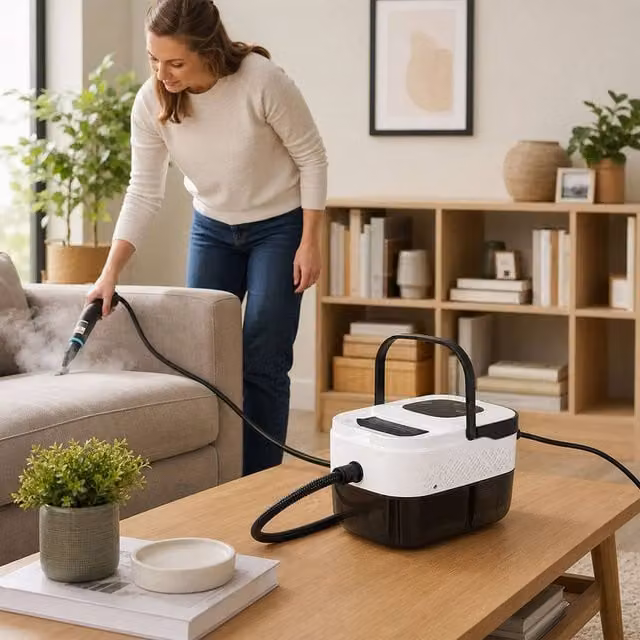 Spector Handheld Steam Cleaner in White with 6 Settings and 105C° Temperature for Kitchen and Car Use – 1