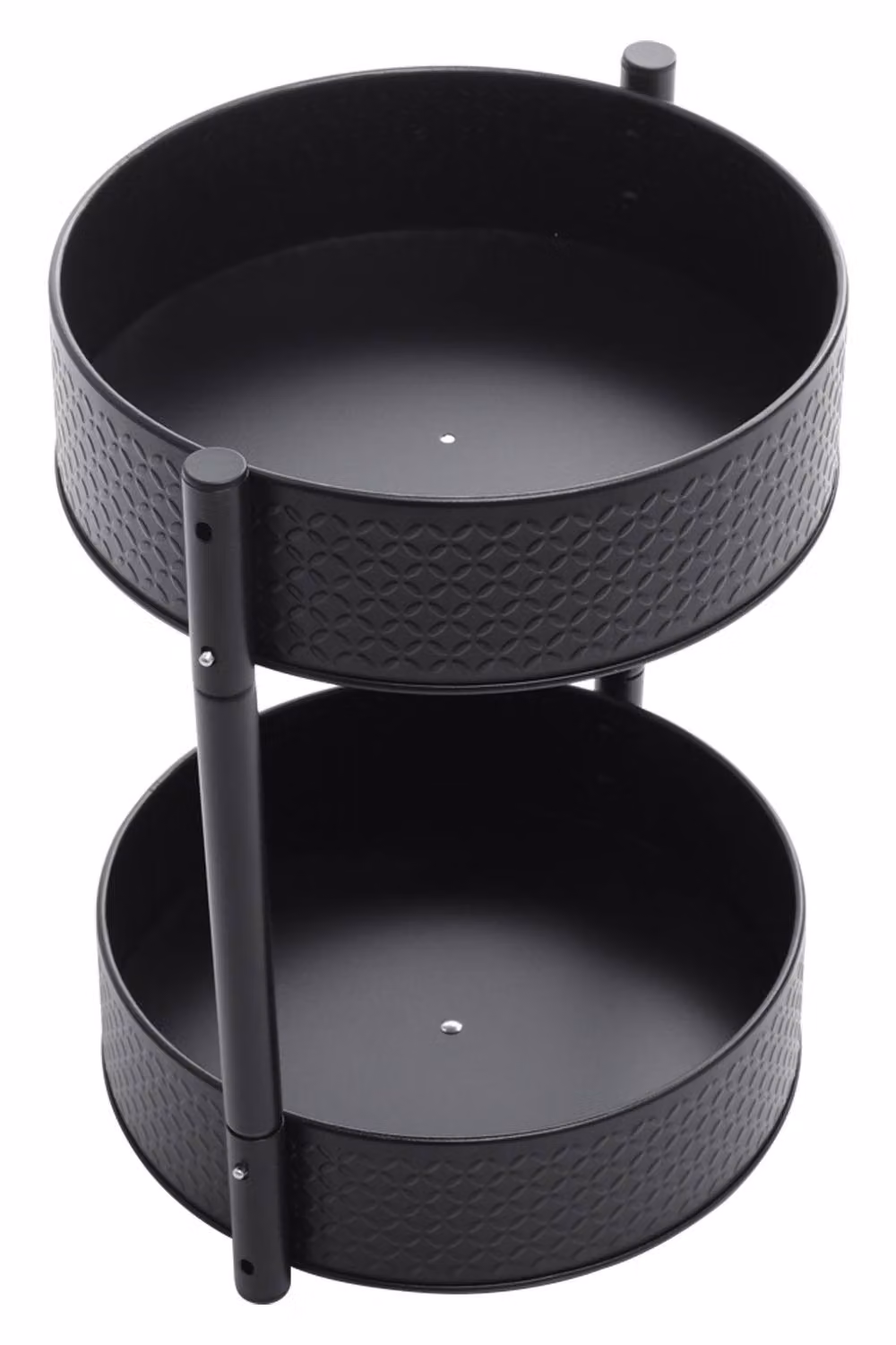 Living and Home 2-Layer 360 Degree Rotating Metal Spice Rack and Kitchen Ingredient Storage Shelf in Black – 3