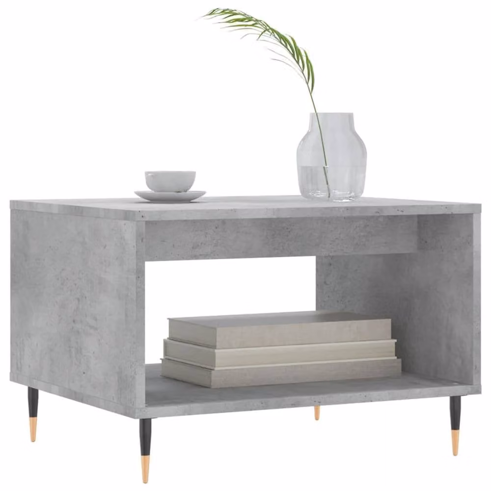 Berkfield Home Modern Rectangular Coffee Table in Concrete Grey, W/D/H: 60 x 50 x 40 cm – 3
