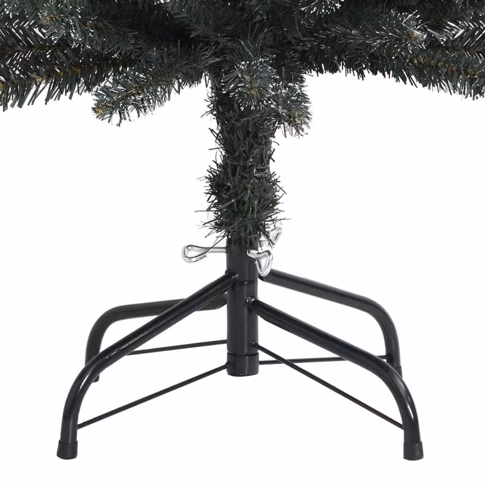 Berkfield Home Beautiful Artificial Slim Christmas Tree in Green with Stand, Height: 210 cm – 4