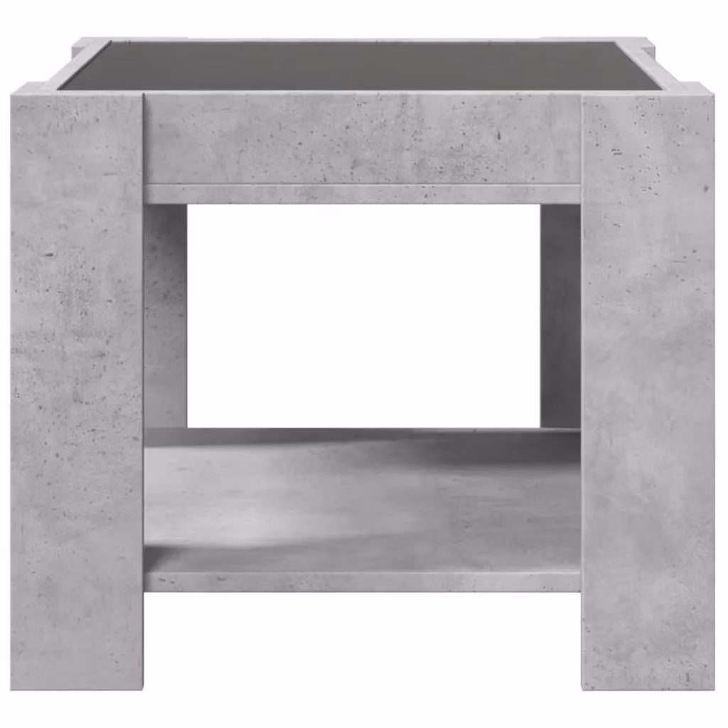 Berkfield Home Modern Square Coffee Table in Concrete Grey with LED, W/D/H: 53 x 53 x 45 cm – 4