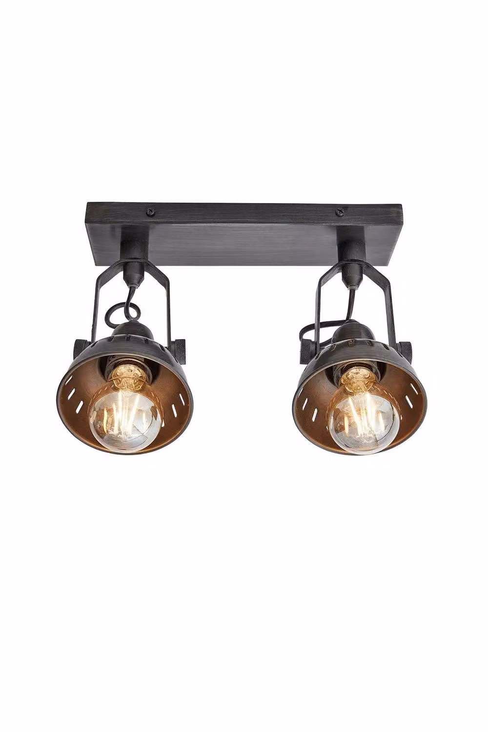 Industville Double Swivel Spotlight Flush Mount Ceiling Light in Grey Metal – 2