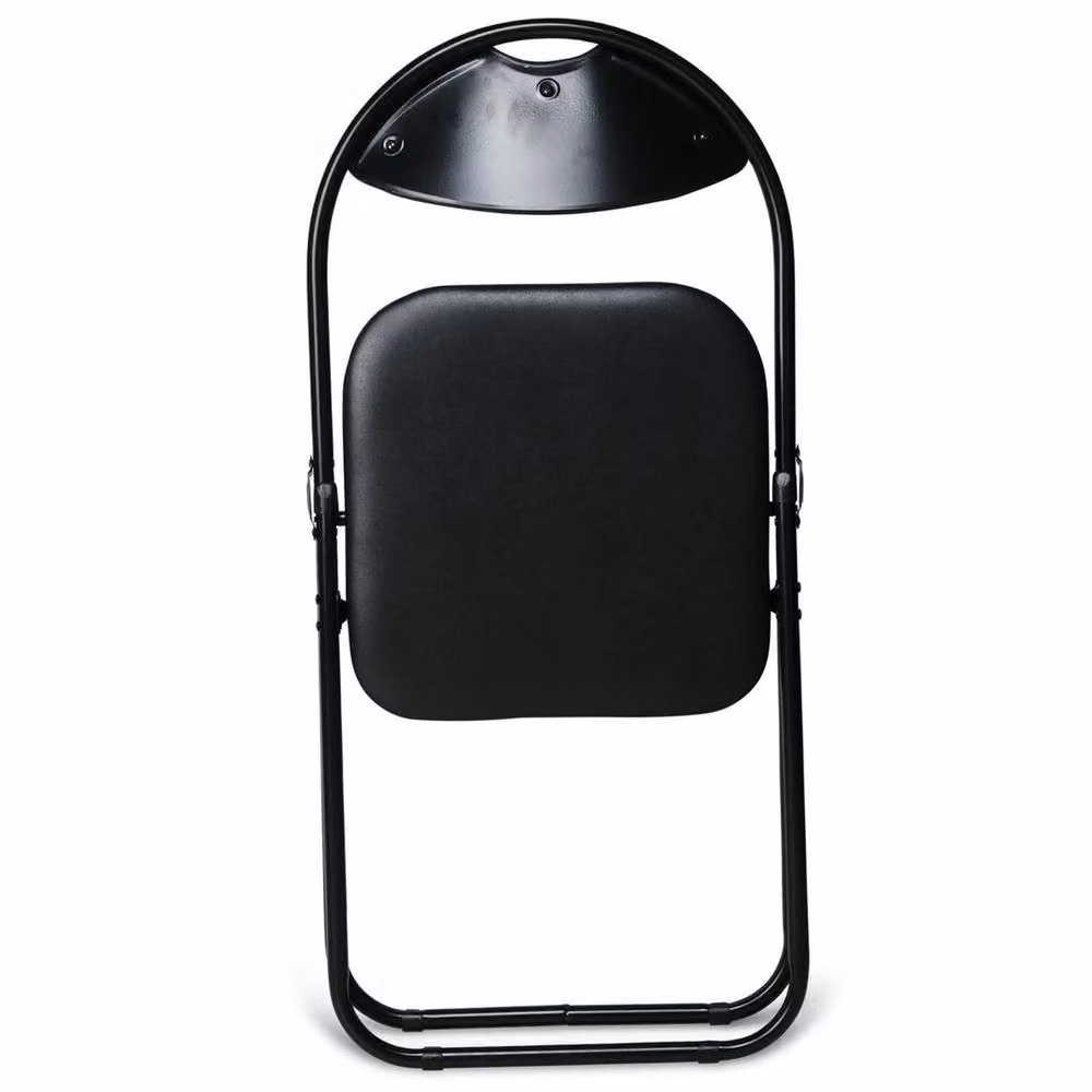 EONLION Black Padded Faux Leather Folding Chair – 5