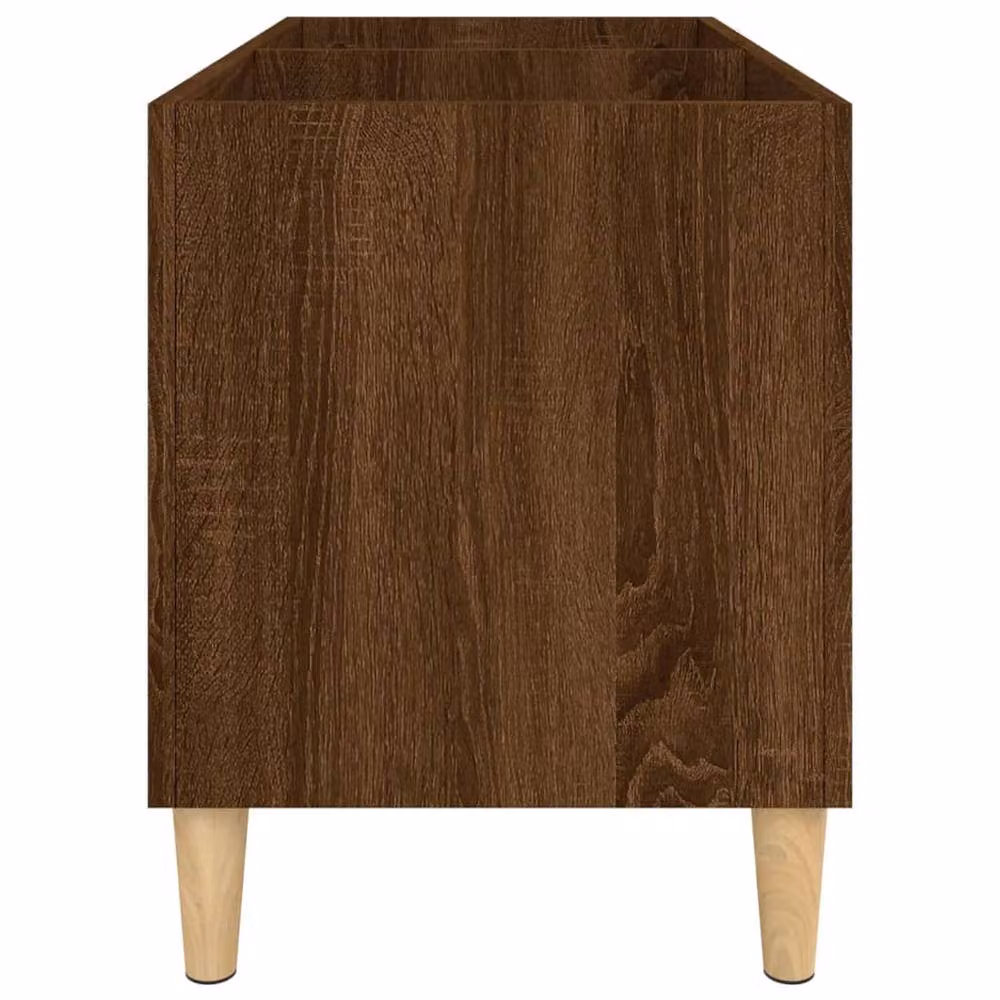 Berkfield Home Mid-Century Record Cabinet in Brown Oak, W/D/H: 74.5 x 38 x 48 cm – 3