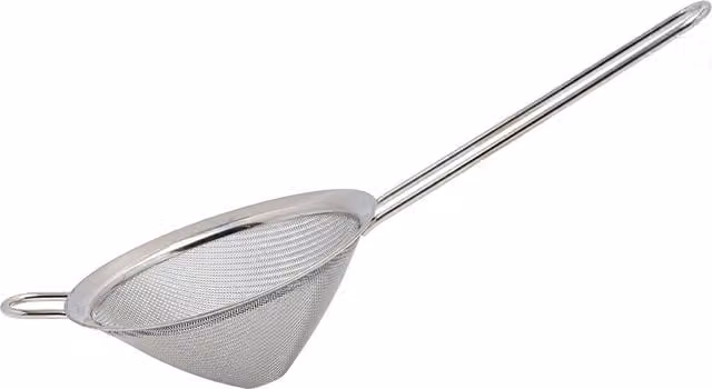 Buckingham Fine Mesh Conical Sieve Strainer in Silver Stainless Steel, Diameter: 14 cm