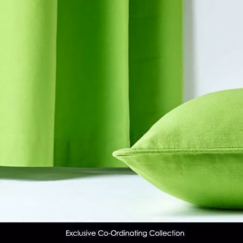 Homescapes Plain Green Cotton Rectangular Cushion Cover W/D/H: 50 x 30 x 1 cm – 5