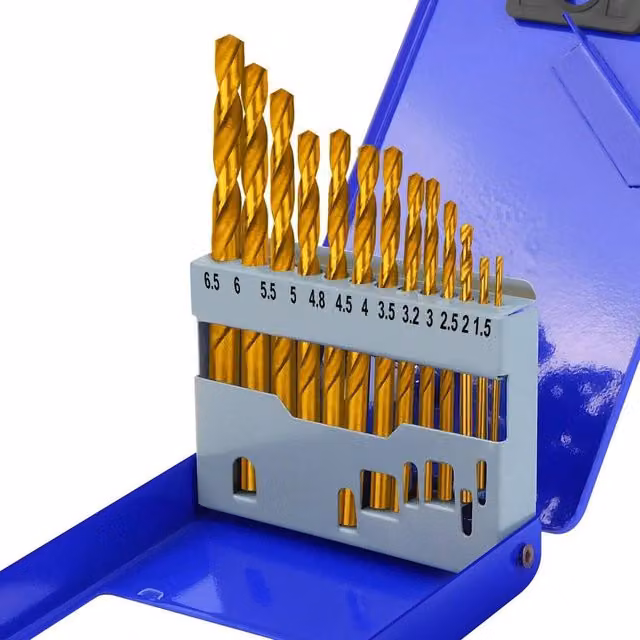 SPETLEK 13-Piece HSS M35 Cobalt Steel Metric Twist Drill Bit Set in Gold – 1