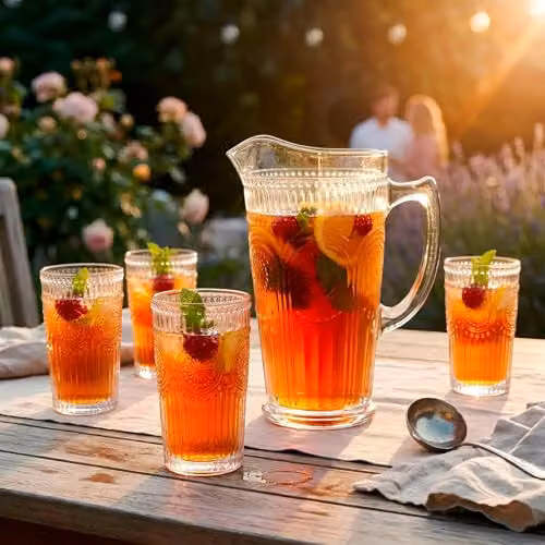 Argon Tableware Amore Floral Highball Tumbler Glasses, Transparent, Pack of 12, 350ml – 4