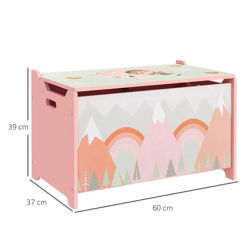 EONLION Toy Chest with Lid in Pink, W/D/H: 50 x 50 x 50 cm – 2