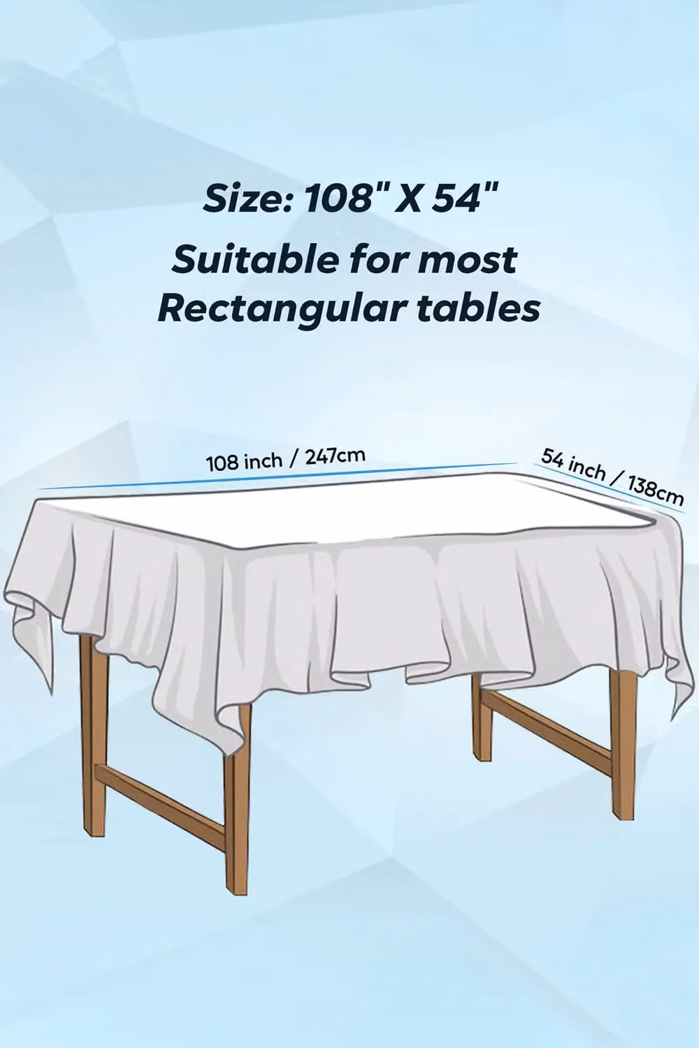 Neel Blue Plain PVC Rectangular Tablecloth in Black, W: 138 cm, L: 247 cm – 1