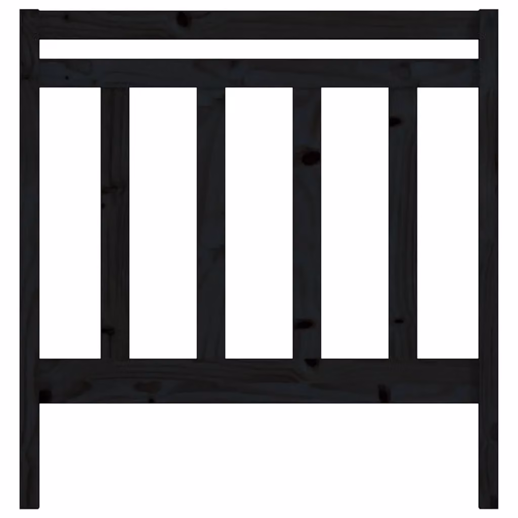 Berkfield Home Black Rustic Solid Pine Wood Bed Headboard W/D/H: 95 x 4 x 100 cm – 3