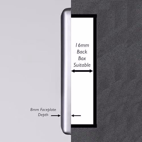 Varilight Classic Brushed Steel 1-Gang 6A 1 or 2 Way Push-On/Off Impulse Switch in Grey and Silver – 3