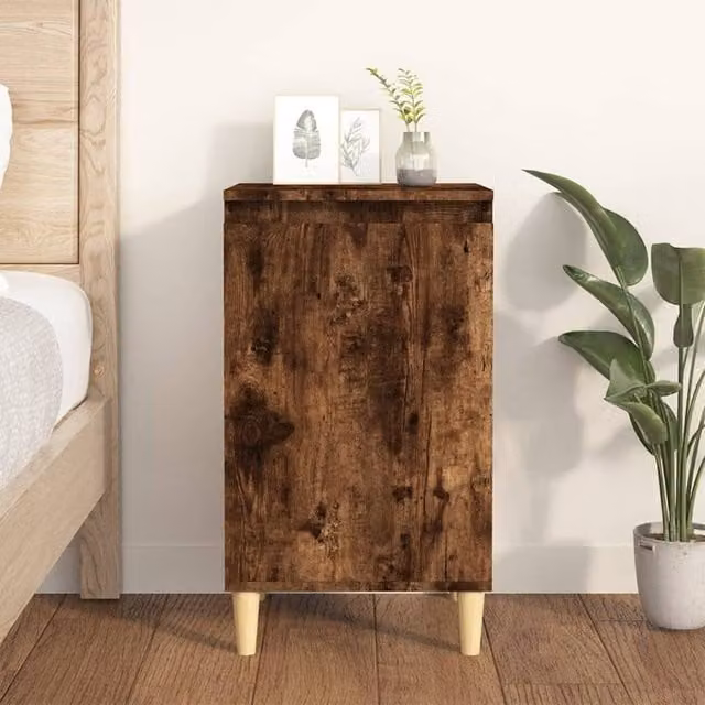 Berkfield Home Smoked Oak Bedside Cabinet in Brown, W/D/H: 40 x 35 x 70 cm – 1