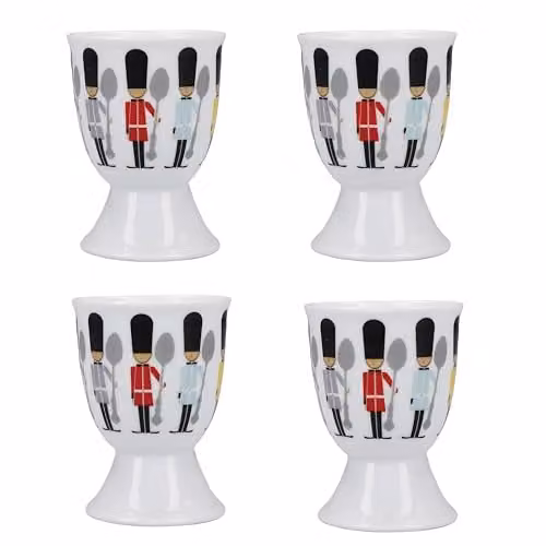 KitchenCraft 4-Piece White Ceramic Egg Cup Set – 1