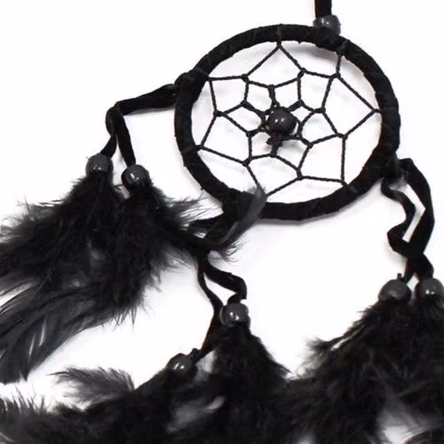 KDMK Small Handcrafted Bali Geometric Dreamcatcher in Black, White and Red