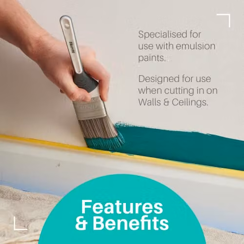 Harris Seriously Good Walls and Ceilings No Loss Paint Brush Pack of 3 for Water Based Paints, Multicolour – 4