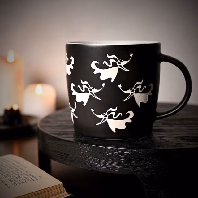 Disney Ceramic Floral Mug in Black and White