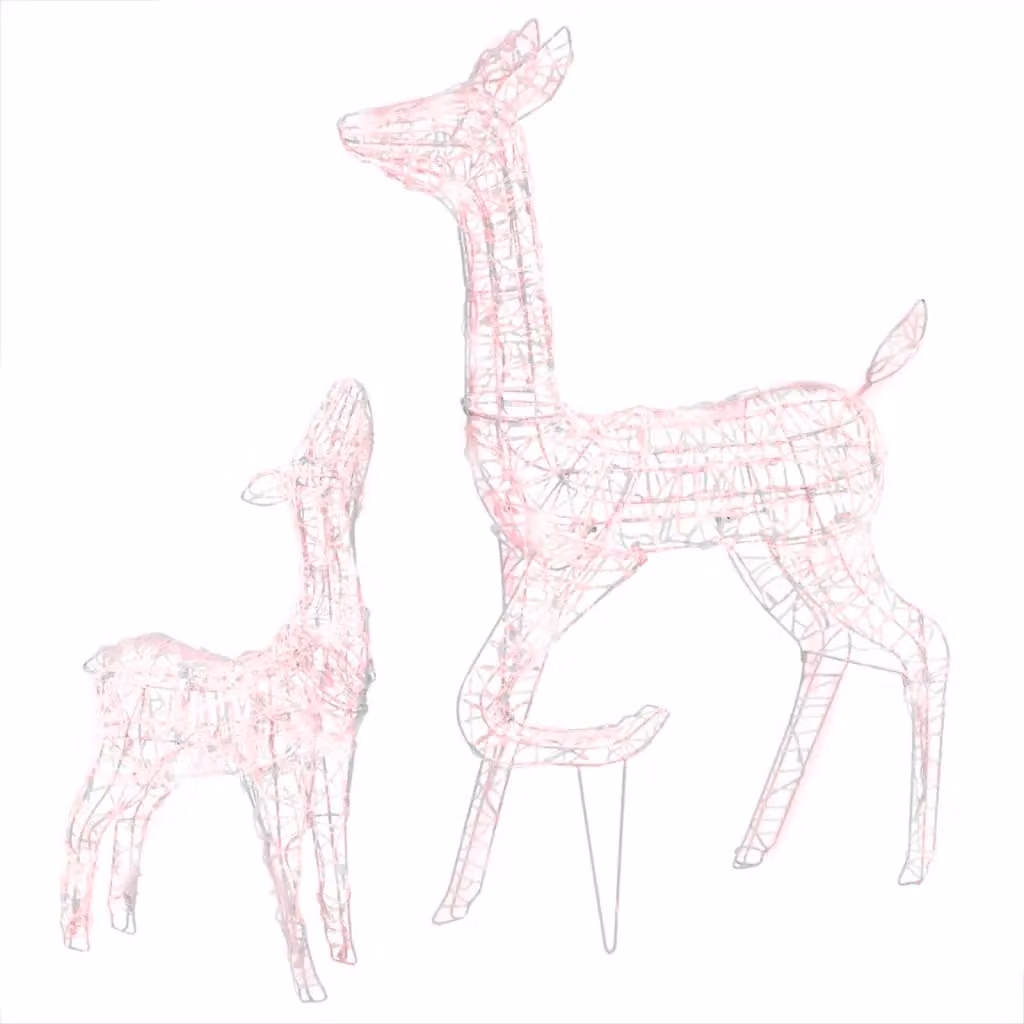 Berkfield Home Acrylic Reindeer Family Christmas Decoration with 160 Warm White LEDs – 2