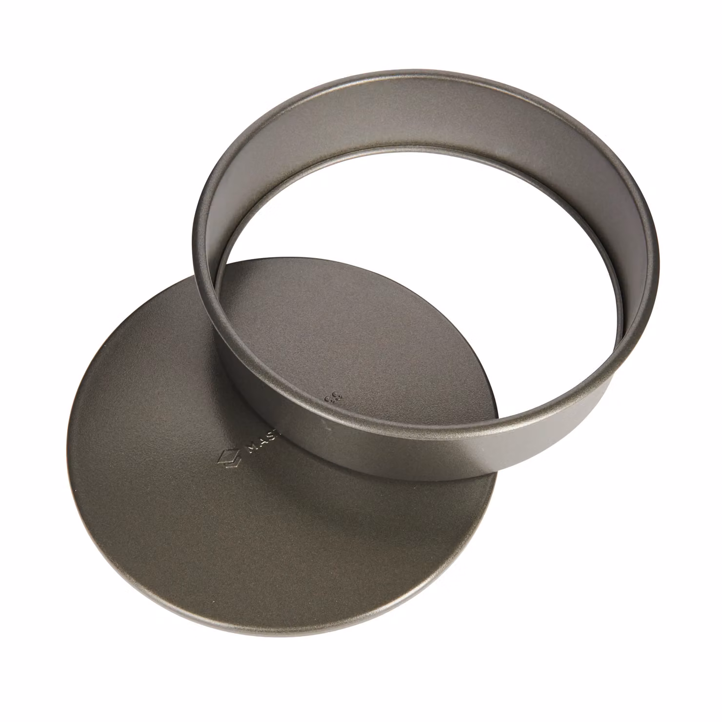 MasterClass Non-Stick Round Carbon Steel Loose Base Cake Tin, Grey, 18cm – 4
