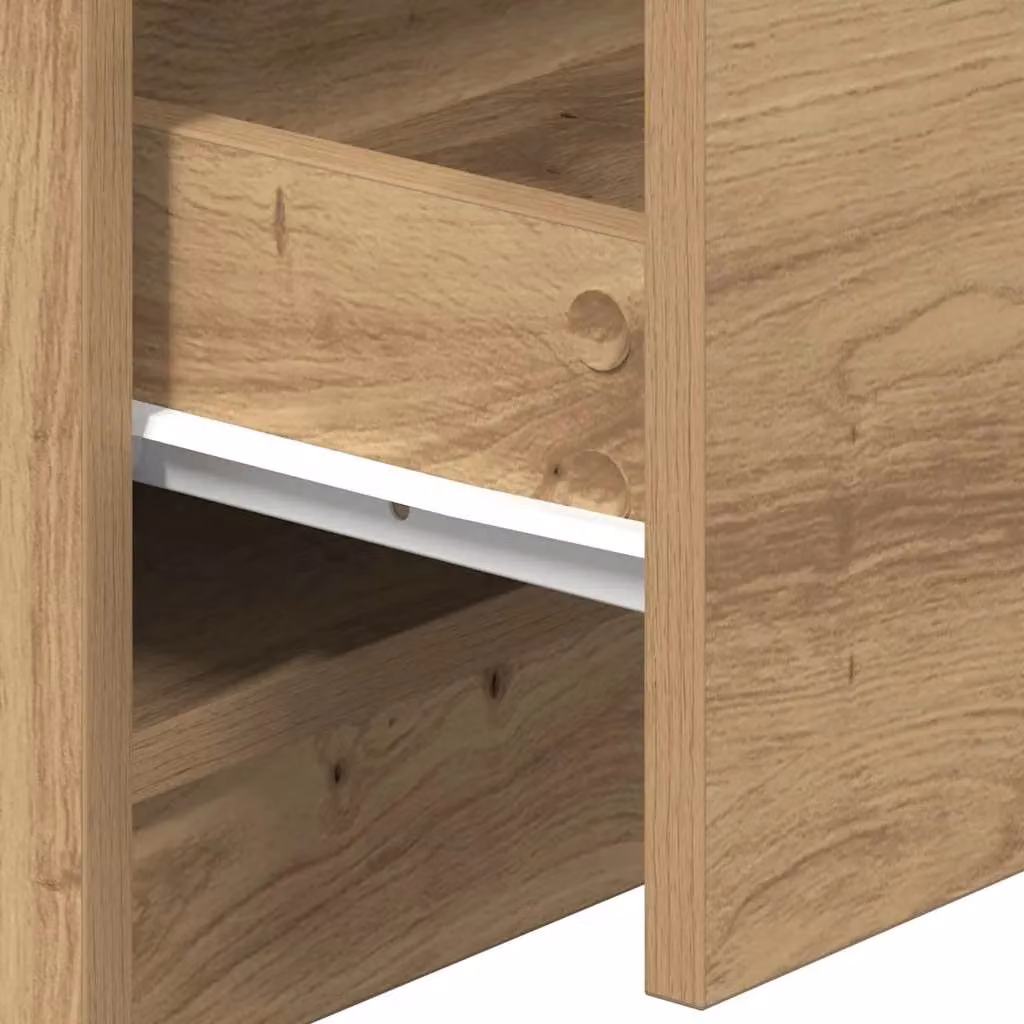 Berkfield Home Set of 2 Artisan Oak Bedside Cabinets with 2 Drawers, Brown, W/D/H: 40 x 36 x 50 cm – 2