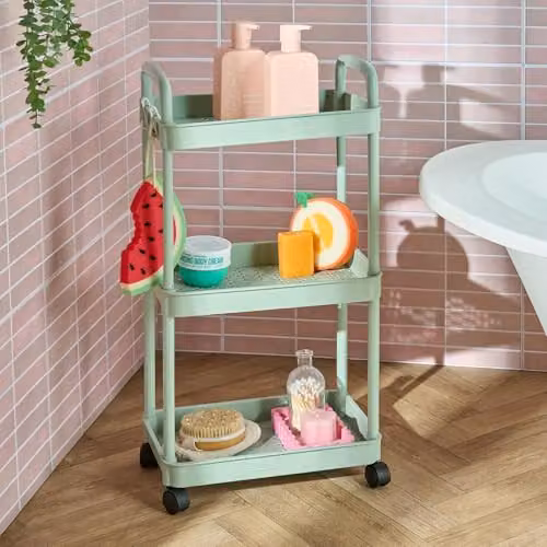 OHS 3 Tier Rolling Storage Trolley Organiser in Green