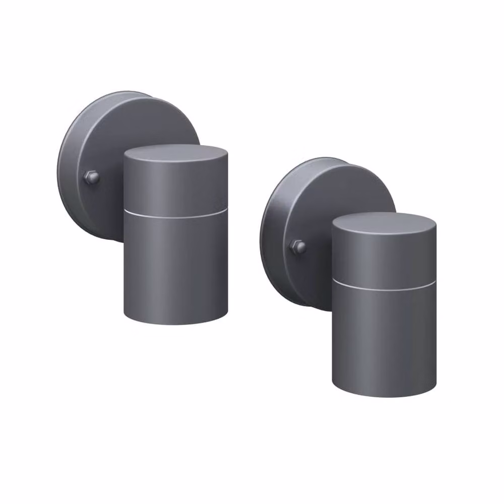 Berkfield Home Set of 2 Modern Black Stainless Steel Outdoor LED Wall Lights with Transparent Glass, Downward Lighting, IP44 Rated – 2