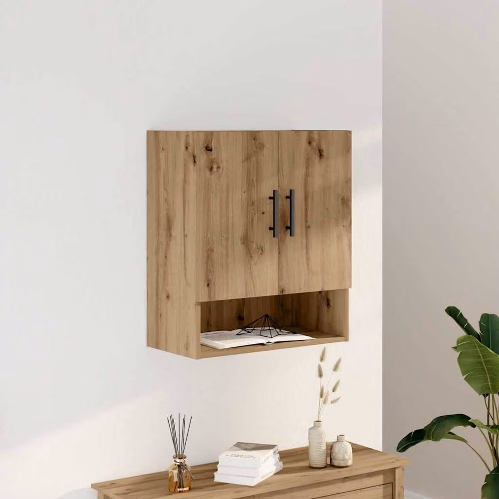 Berkfield Home Artisan Oak Wall Cabinet in Brown, W: 60 cm, D: 31 cm, H: 70 cm – 2