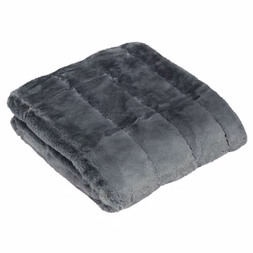 Paoletti Empress Faux Fur Throw in Grey, W/D/H: 140 x 200 cm – 1