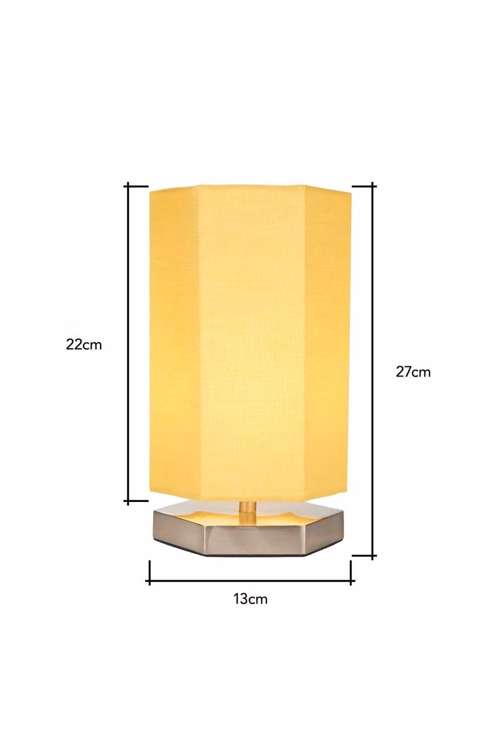 BHS Lighting Glow Hexagon Table Lamp in Silver – 3