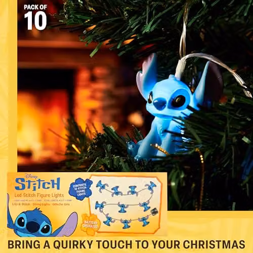 Disney Stitch 3D LED String Lights in Blue – 5