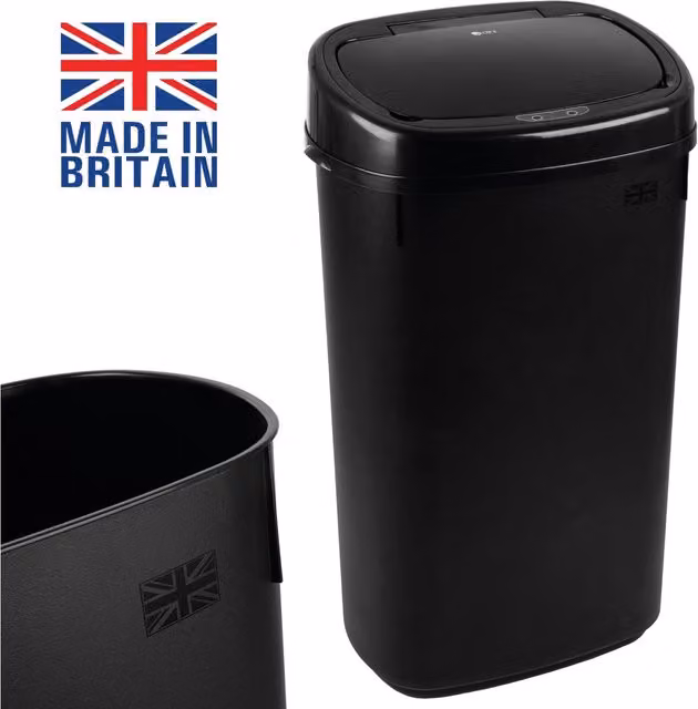 DIHL 50L Black Sensor Bin with Black Lid