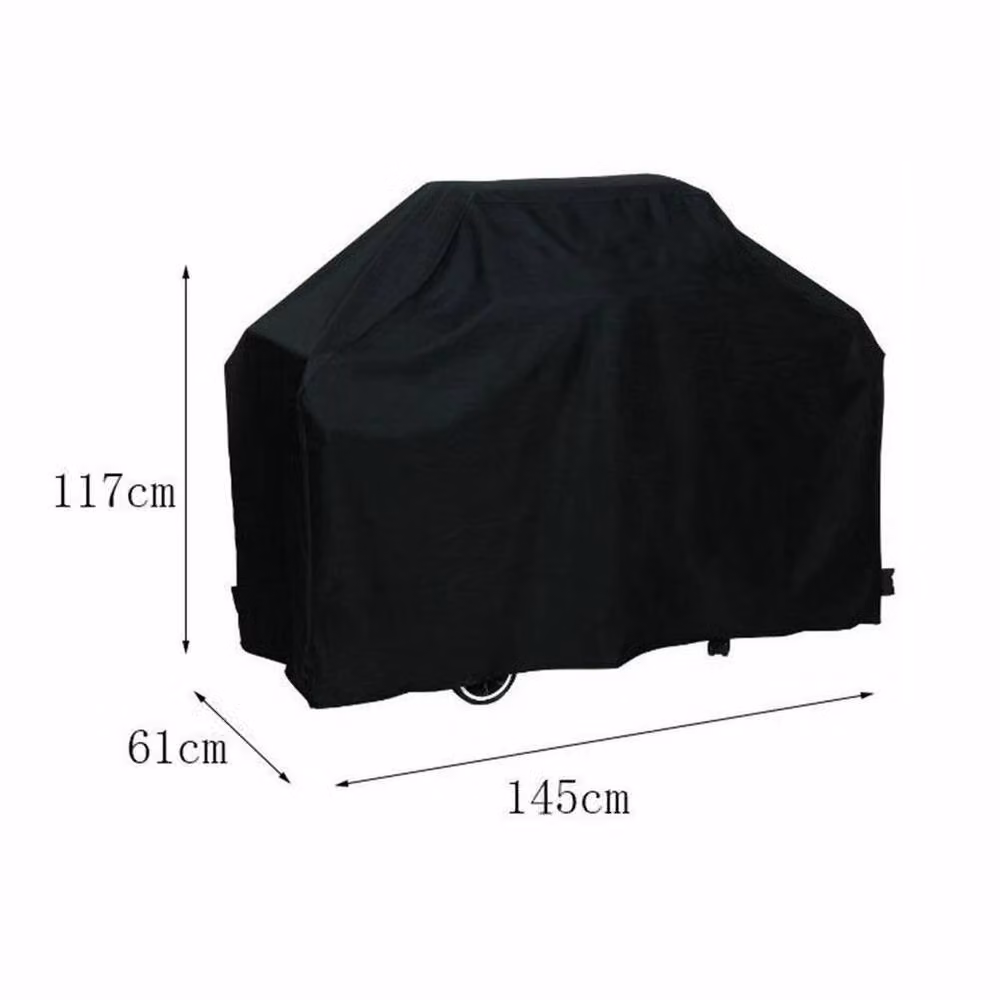 NESTLUNE Heavy Duty Waterproof BBQ Grill Protective Cover, Black, W/D/H: 145 x 61 x 117 cm – 2